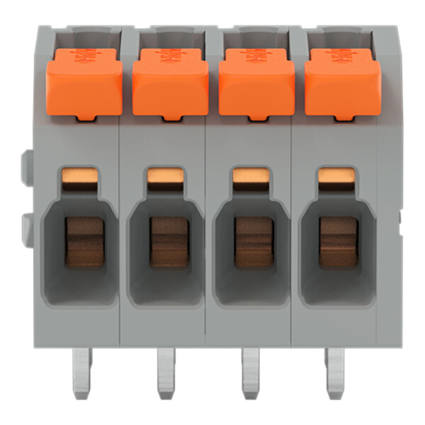 Borne pour circuits imprimés Levier 4mm² pas 5mm 4 pôles; noir - Wago - 26041104/000004