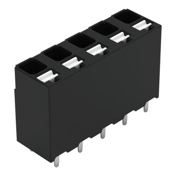 Borne pour circuits imprimés THR Bouton-poussoir 1,5mm² pas 5mm 5 pôles; noir - Wago - 20863105/997607
