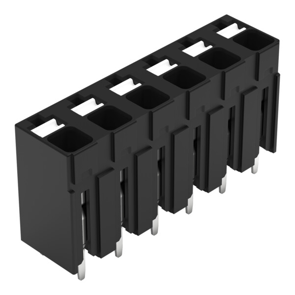 Borne pour circuits imprimés THR Bouton-poussoir 1,5mm² pas 5mm 6 pôles; noir - Wago - 20863106/997607