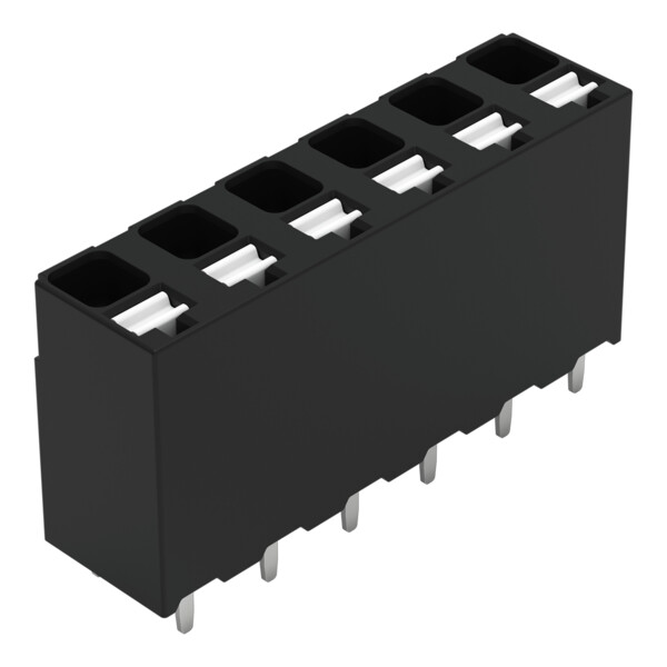 Borne pour circuits imprimés THR Bouton-poussoir 1,5mm² pas 5mm 6 pôles; noir - Wago - 20863106/997607