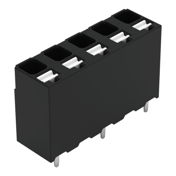 Borne pour circuits imprimés THR Bouton-poussoir 1,5mm² pas 5mm 5 pôles; noir - Wago - 20863125/997607