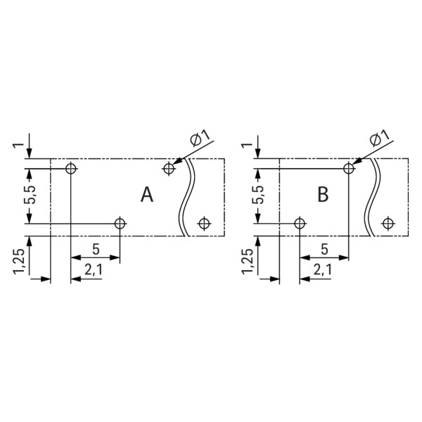Borne pour circuits imprimés THR Bouton-poussoir 1,5mm² pas 5mm 5 pôles; noir - Wago - 20863125/997607