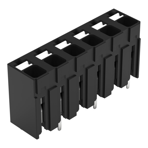 Borne pour circuits imprimés THR Bouton-poussoir 1,5mm² pas 5mm 6 pôles; noir - Wago - 20863126/997607