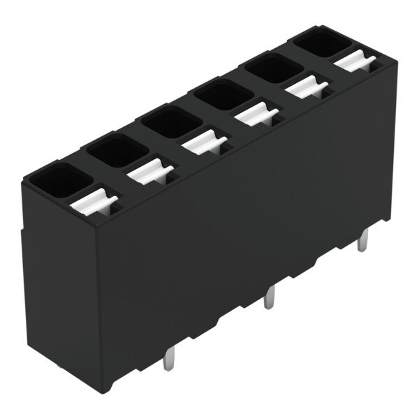 Borne pour circuits imprimés THR Bouton-poussoir 1,5mm² pas 5mm 6 pôles; noir - Wago - 20863126/997607
