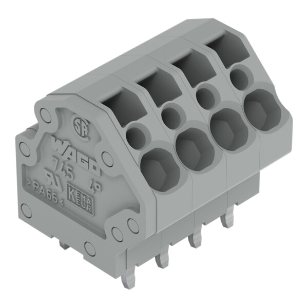Borne pour circuits imprimés 4mm² pas 5mm 2 pôles; bleu - Wago - 7453102/000006