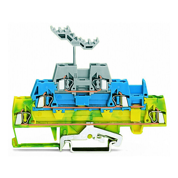 Borne à 3 étages vert-jaune / bleu / gris - Wago - 280547