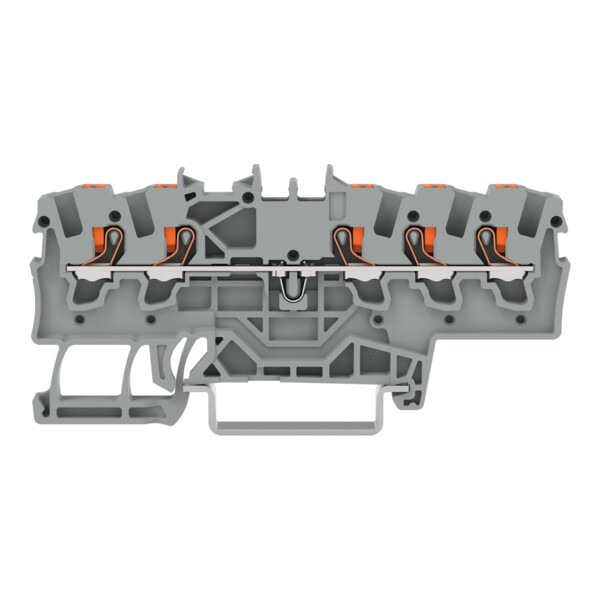 Borne de passage pour 5 conducteurs avec poussoir 1,5mm², gris - Wago - 22011501