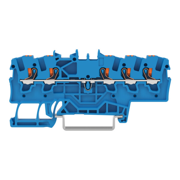 Borne de passage pour 5 conducteurs avec poussoir 1,5mm², bleu - Wago - 22011504