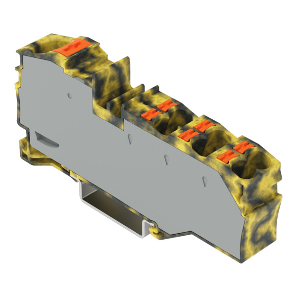 Borne de distribution avec bouton-poussoir 1x16 mm²  6x4 mm² gris foncé-jaune - Wago - 22168031/000053