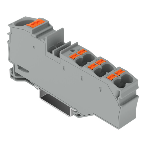 Borne de distribution avec bouton-poussoir 1x16 mm²  6x4 mm² gris - Wago - 22168031