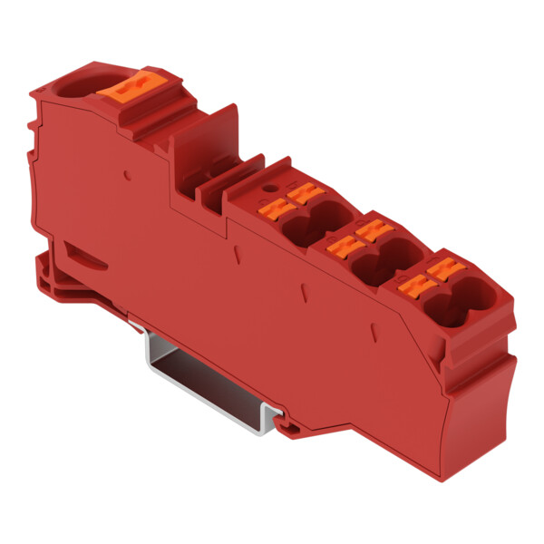 Borne de distribution avec bouton-poussoir 1x16 mm²  6x4 mm² rouge - Wago - 22168033