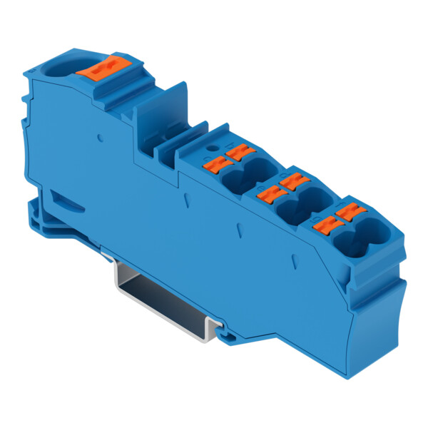 Borne de distribution avec bouton-poussoir 1x16 mm²  6x4 mm² bleu - Wago - 22168034