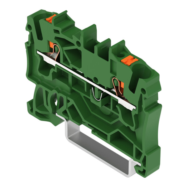 Borne de passage pour 2 conducteurs avec poussoir 2,5mm², vert - Wago - 22021201/000001