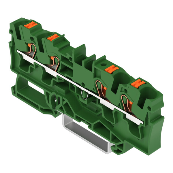 Borne de passage pour 4 conducteurs avec poussoir 4mm², vert - Wago - 22041401/000001