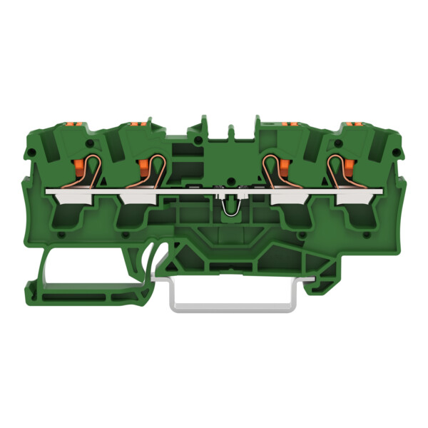Borne de passage pour 4 conducteurs avec poussoir 4mm², vert - Wago - 22041401/000001