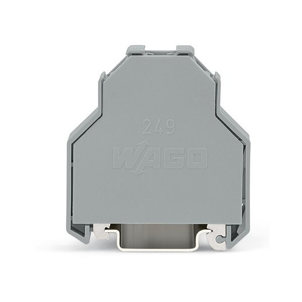 Butée d'arrêt sans vis largeur de 14 mm pour rail 35 x 15 et 35 x 7,5, gris - Wago - 249198