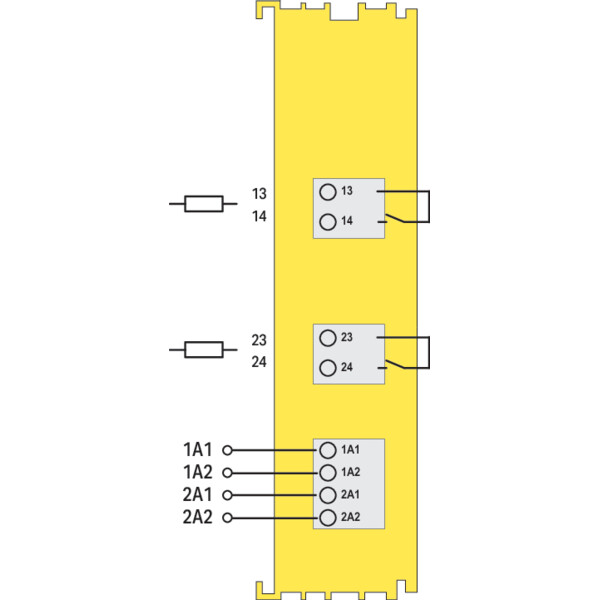 Borne 2 sorties relais de sécurité 250V - 6A - Wago - 7501689