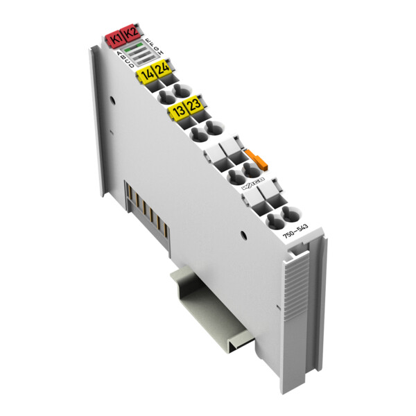 Borne 2 sorties relais 1T 250 V AC - 2 A - libres de potentiel - Sans PE - Wago - 750543