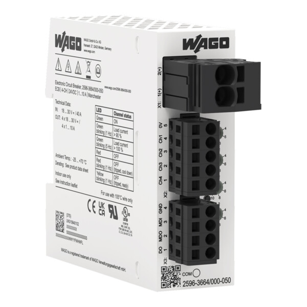 Disjoncteur électronique 24 V DC - 4 canaux 1...10 A (Manchester) - Wago - 25963664/000050