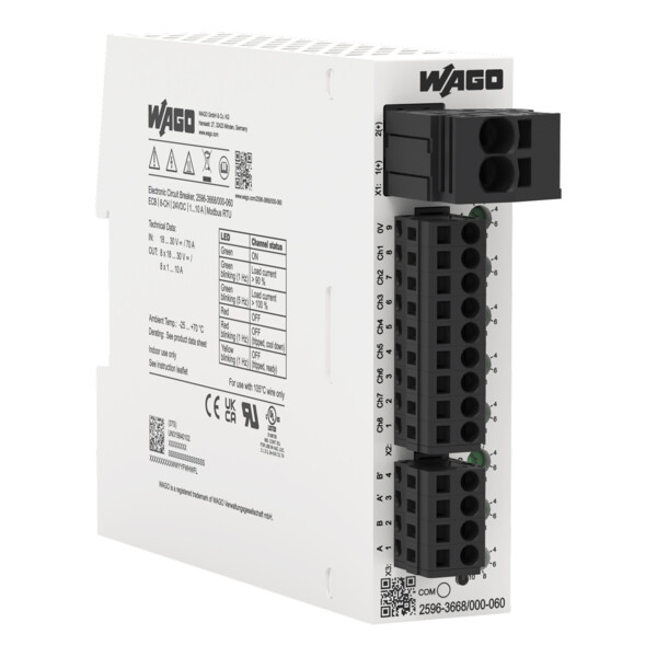 Disjoncteur électronique 24 V DC - 8 canaux 1...10 A (Modbus RTU) - Wago - 25963668/000060
