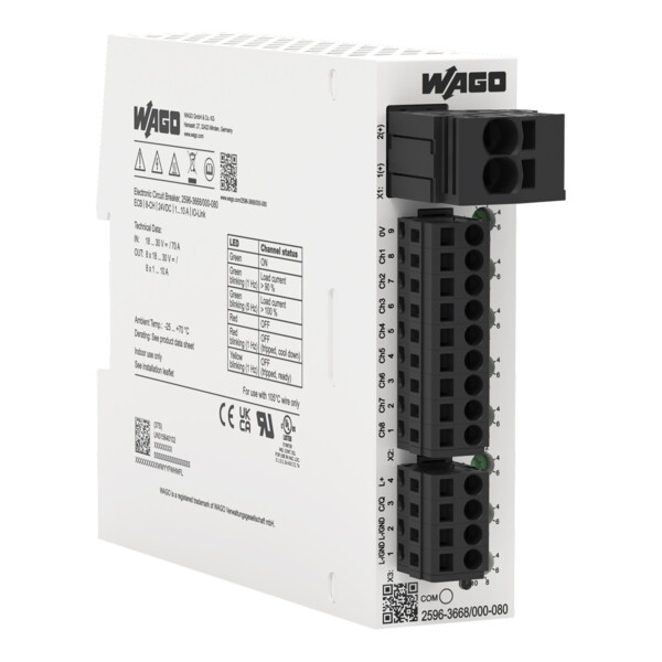 Disjoncteur électronique 24 V DC - 8 canaux 1...10 A (IO-Link) - Wago - 25963668/000080