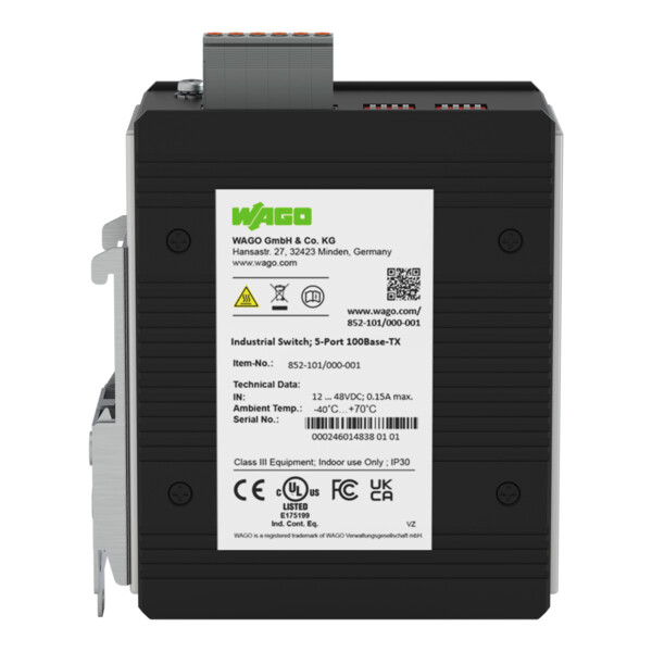 Switch ETHERNET 5 ports 100Base-TX - Wago - 852101/000001