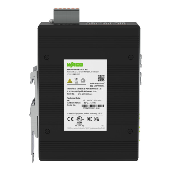 Switch ETHERNET 8 ports 100Base-TX + 2 slots SFP 100 - Wago - 852103/000001