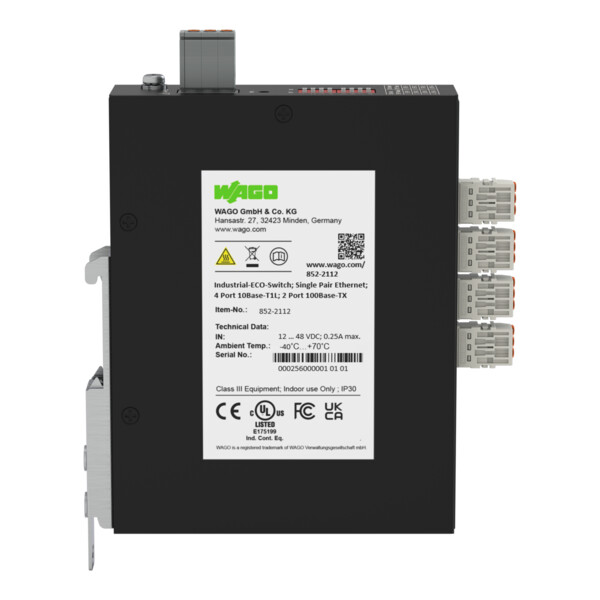Switch ETHERNET 4 ports SPE - 10Base-T1L / 2 ports RJ45 10/100Base-TX - Wago - 8522112