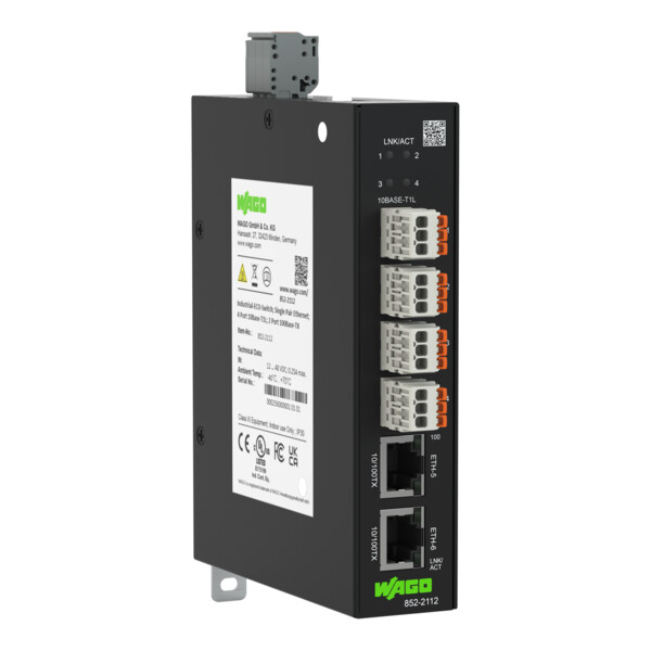 Switch ETHERNET 4 ports SPE - 10Base-T1L / 2 ports RJ45 10/100Base-TX - Wago - 8522112