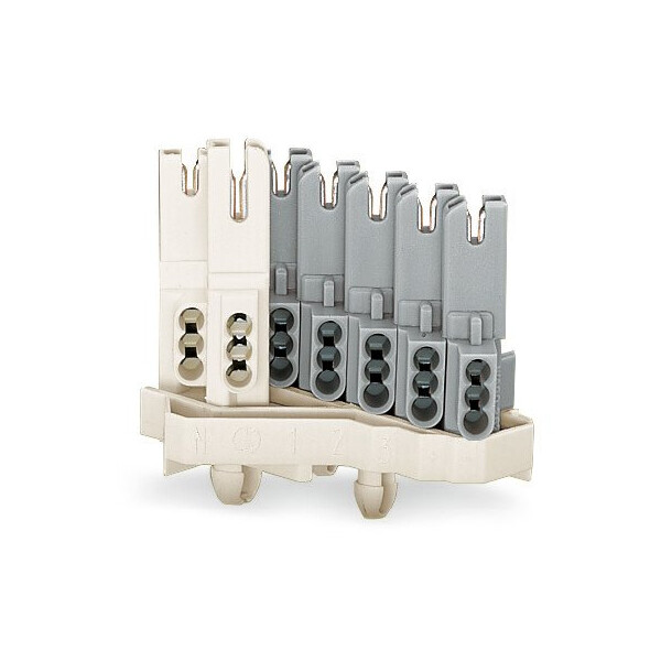 Connecteur femelle 1 mm² 5 pôles /pied/blanc/ gris - Wago - 267165