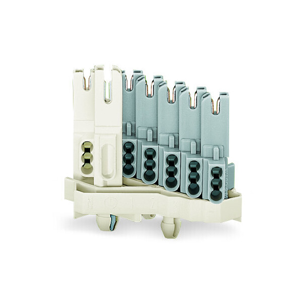 Connecteur femelle 1 mm² 3 pôles /pied/blanc/ gris - Wago - 267173