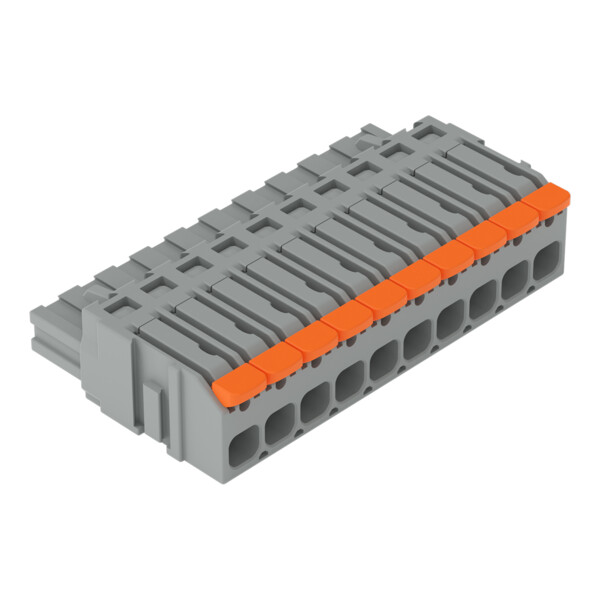 Connecteur femelle pour 1 conducteur Levier Push-in CAGE CLAMP, 10 pôles, gris - Wago - 22311110/327047