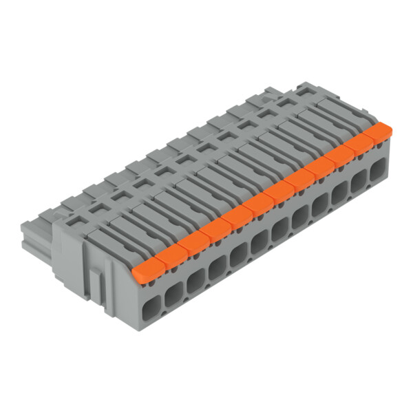 Connecteur femelle pour 1 conducteur Levier Push-in CAGE CLAMP, 12 pôles, gris - Wago - 22311112/327047