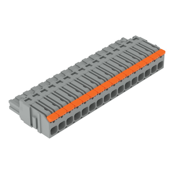Connecteur femelle pour 1 conducteur Levier Push-in CAGE CLAMP, 16 pôles, gris - Wago - 22311116/327047
