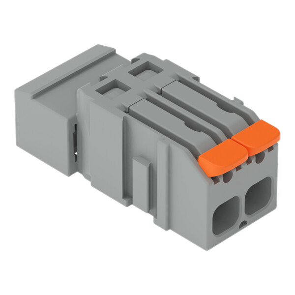Connecteur mâle pour 1 conducteur Levier Push-in CAGE CLAMP, 2 pôles, gris - Wago - 22311602
