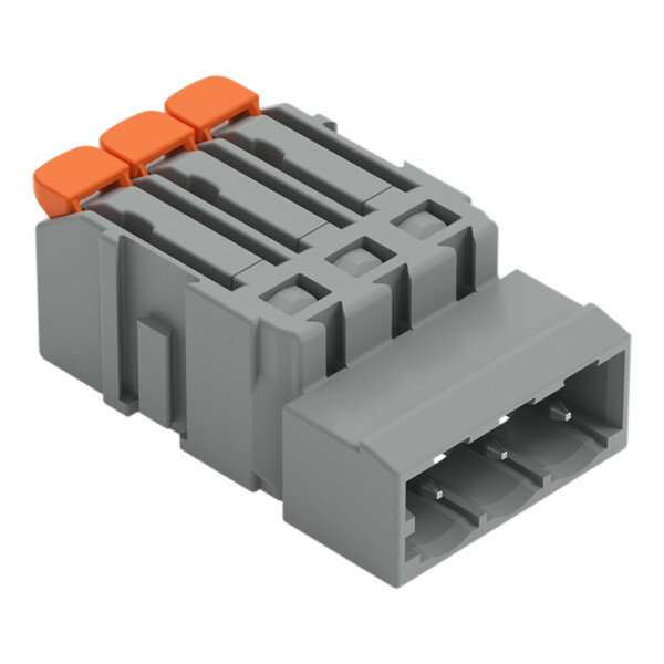 Connecteur mâle pour 1 conducteur Levier Push-in CAGE CLAMP, 3 pôles, gris - Wago - 22311603