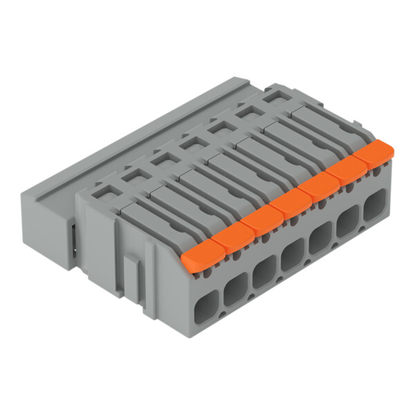 Connecteur mâle pour 1 conducteur Levier Push-in CAGE CLAMP, 7 pôles, gris - Wago - 22311607