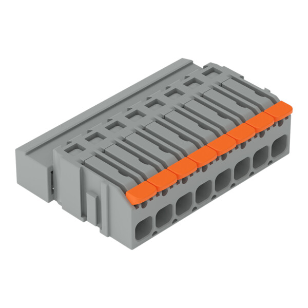 Connecteur mâle pour 1 conducteur Levier Push-in CAGE CLAMP, 8 pôles, gris - Wago - 22311608