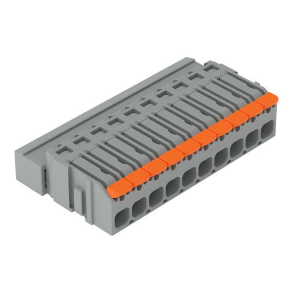 Connecteur mâle pour 1 conducteur Levier Push-in CAGE CLAMP, 10 pôles, gris - Wago - 22311610
