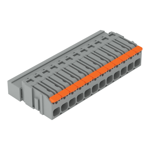 Connecteur mâle pour 1 conducteur Levier Push-in CAGE CLAMP, 12 pôles, gris - Wago - 22311612