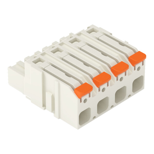 Connecteur femelle pour 1 conducteur Levier Push-in CAGE CLAMP, 4 pôles, clair - Wago - 27241204