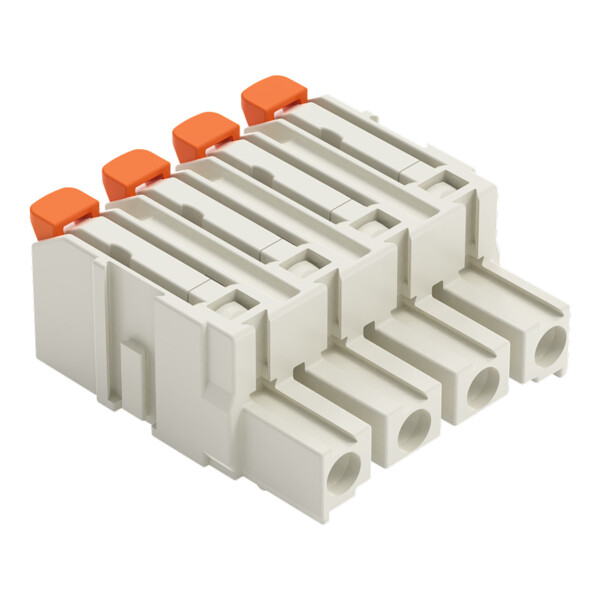 Connecteur femelle pour 1 conducteur Levier Push-in CAGE CLAMP, 4 pôles, clair - Wago - 27241204