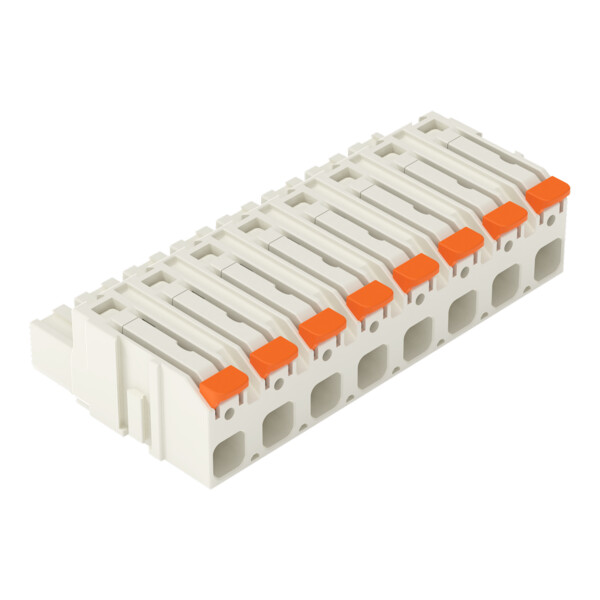 Connecteur femelle pour 1 conducteur Levier Push-in CAGE CLAMP, 8 pôles, clair - Wago - 27241208