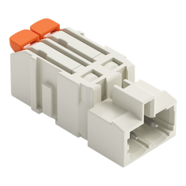 Connecteur mâle pour 1 conducteur Levier Push-in CAGE CLAMP®; gris clair - Wago - 27211602/000044