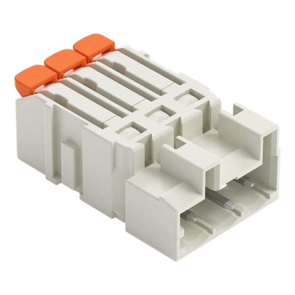 Connecteur mâle pour 1 conducteur Levier Push-in CAGE CLAMP, 3 pôles, clair - Wago - 27211603/000040