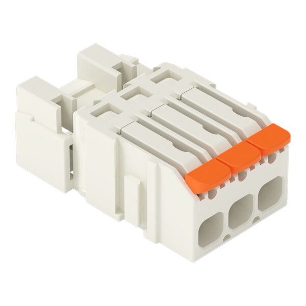 Connecteur mâle pour 1 conducteur Levier Push-in CAGE CLAMP, 3 pôles, clair - Wago - 27211603/000041