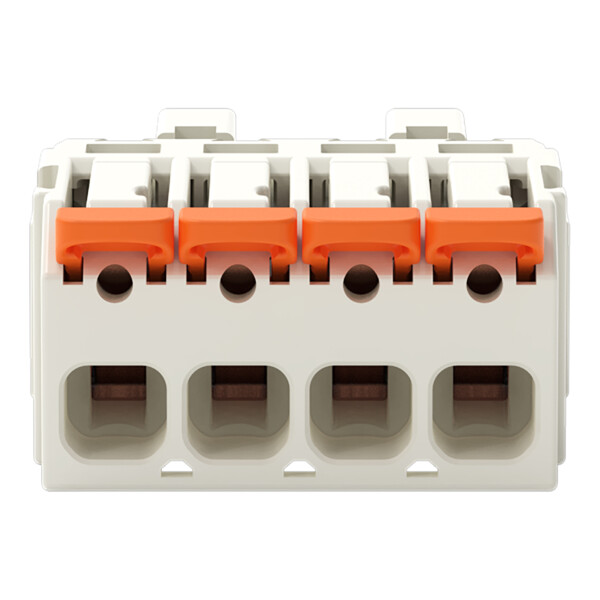 Connecteur mâle pour 1 conducteur Levier Push-in CAGE CLAMP, 4 pôles, clair - Wago - 27211604/000040