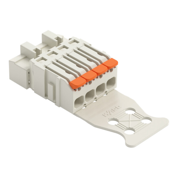 Connecteur mâle pour 1 conducteur Levier Push-in CAGE CLAMP®; gris clair - Wago - 27211604/334000