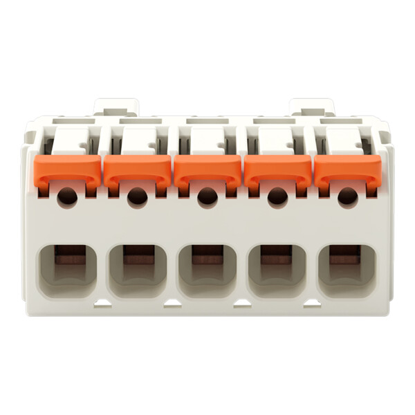 Connecteur mâle pour 1 conducteur Levier Push-in CAGE CLAMP, 5 pôles, clair - Wago - 27211605/000040
