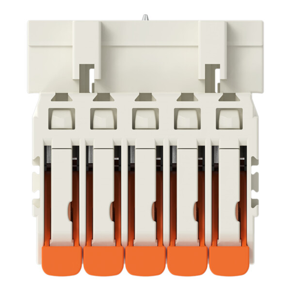 Connecteur mâle pour 1 conducteur Levier Push-in CAGE CLAMP, 5 pôles, clair - Wago - 27211605/000040